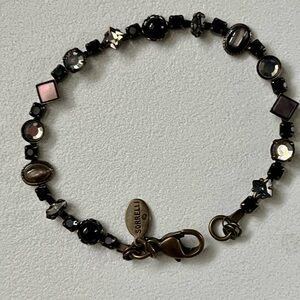 Sorrelli Black on Bronze Gemstone Tennis Bracelet